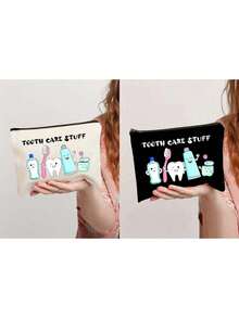 Fun Dental Care Makeup Bag - "Dental Care Supplies" Makeup Bag, Cute Cartoon Dental Care Makeup Bag, Portable Travel Toiletry Bag With Zipper, Makeup Bag For Dental Hygiene Supplies, Fun Oral Care Storage Bag Suitable For Men And Women, Can Hold Toothbrush, Toothpaste, Etc. - Imaginative And Educational Design - Perfect For Travel, Beach, Office Workers, Perfect Gift For Dental Hygienists And Travel Enthusiasts - Multicolor - View 24