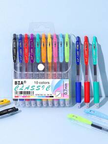 BIA&Tyno Classic Color Gel Pens 10pcs/8pcs/6pcs, 0.5mm/0.7mm Student Highlight Gel Pens, Suitable For Manual Accounting, Hand Drawing, Back To School Gel Pen Set - Sets - View 7