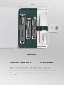 1 Conjunto de Kit Profissional de Cuidados com as Unhas, Conjunto de Cortadores de Unhas, Conjunto de Ferramentas de Beleza Portátil, Incluindo Cortadores de Unhas, Tesouras, Pinças, Lixas e Colheres de Ouvido - Adequado para Uso Doméstico, Viagem e Salão - Visão 13