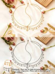 Girls' Luxury Head Chain, Fashion Bohemian Hair Accessory, Gold Hair Crown Headpiece Jewelry, Suitable For Back To School Season - Multicolor - View 7