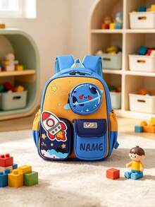 1pc Personalized Back To School Fashionable Cute Cartoon Rocket, Candy, Flower Theme Backpack With Mini Coin Purse, Zipper Closure Nylon Material, Adjustable Shoulder Strap, Hand-Carry, Suitable For School, Shopping, Daily Outings, Outdoor Trips. Birthday Gift, Backpack - Multicolor - View 14