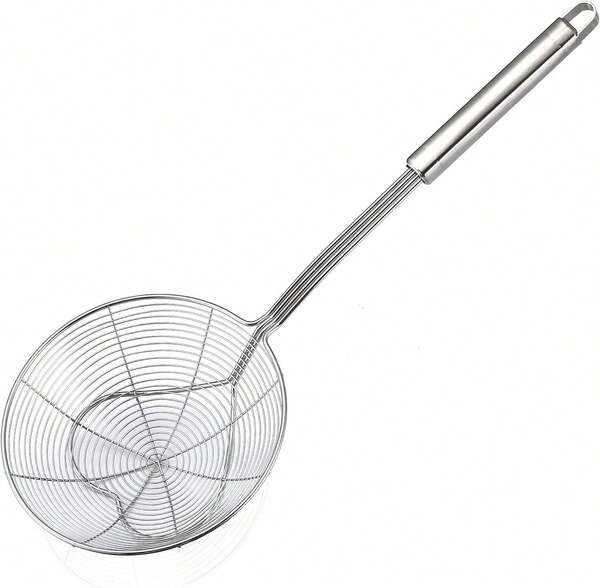 Eisinly Strainer Skimmer Spoon For Cooking And Frying, 6.3 Inches Strainer With Handle Stainless Steel Kitchen Utensils Fryer Scoop Spoon