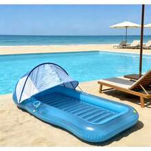 Inflatable Maple Leaf Floating Bed, Adult Swimming Ring With Backrest, Water Floating Lounger, Water Toy, Sun Shade - B - View 6