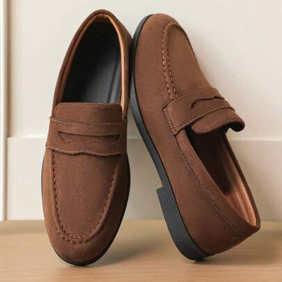Men's Loafers Breathable Handmade Driving Loafers 2026 New Style Slip-On Slouchy Korean British Soft Sole Casual Shoes Lightweight
