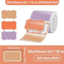 Compatible With P50 M110 M220 221B Label Printer Thermal Printing Paper 50X30mm Specification 220pcs/Roll DIY Printing Stickers High Viscosity, Good Water Resistance - 50X30mm - View 2