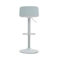 Silla Bar Ajustable Giratoria 2 Piezas Gris Plástico Cuero Sintético - Blanco - Ver 9
