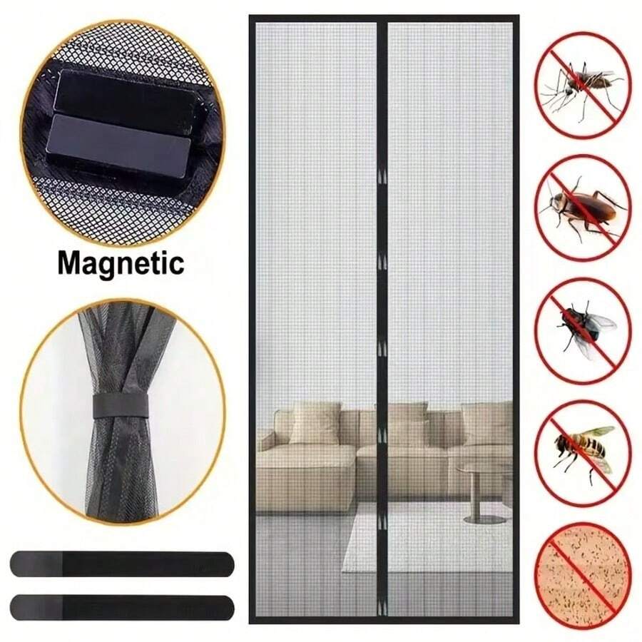 1. Magnetic Screen Door, Breathable And Effectively Repels Mosquitoes; Made Of Easy-To-Clean Soft Mesh Material With High Density; Pet-Friendly, Suitable For Front Door, Sliding Door, Fly Screen, Fly Curtain, Also Can Be Used As RV Accessory And Mosquito Net. - Multicolor - View 1