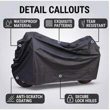 Sarung Motor EVA Tahan Banting Serbaguna - Tahan Air, Tahan Sinar UV, Tahan Salju, Cocok untuk Sebagian Besar Model, Hitam, Pelindung Kendaraan Luar Ruangan, Sarung Motor Bergaya, Sarung Pelindung UV - MultiWarna - View 4