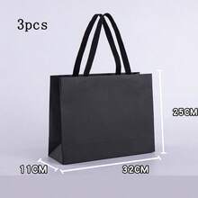 1pc Black Premium Kraft Paper Bag, Suitable For Wedding, Christmas Party, Candy, Food, Cookie Packaging, Also Suitable For Fashion Clothing, Gift Packaging - Gift Wrapping Bags - View 16
