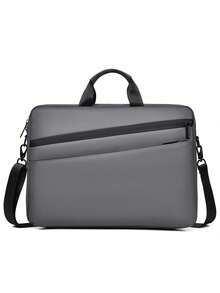 Sac pour ordinateur portable 17 pouces, sac à bandoulière d'affaires portable à grande capacité, sac à main à une seule épaule, mallette - Gris 17,3 pouces - Voir 2