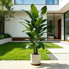 113.5cm/45.2inch Artificial Outdoor Banana Tree - Outdoor Decor, Upright Stems With Long And Soft Leaves. Maintenance-Free, Beautiful Decorative Tree, Suitable For Indoor Decoration/Outdoor Arrangement, Courtyard, Garden, Wedding, Shopping Mall And Amusement Park Decoration - Year-Round Holiday Decoration, Tropical Rainforest Landscape Arrangement, Ideal Choice For Home Artificial Plants, Pot Not Included - Multicolor - View 7