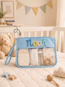 Personalized Transparent Baby Storage Bag, Customizable Name Diaper Bag, Essential Storage Bag For Baby Room - Multicolor - View 2