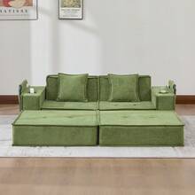 Modern Sofa Bed Frame Beige 2 Seat - 綠色雙座 - 查看 11