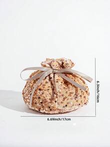 1pc Beaded Decor Teapot Cozy, Champagne Color - Multicolor - View 13
