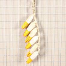1pc Artificial Vegetable Hanging Decor, Realistic Fruit String, Vegetable String, Realistic Garlic Slices And Chili Pepper Slices, Strung With Jute Rope, Durable PS Plastic Farmhouse Halloween Decoration, Traditional Home Outdoor Holiday Ornament - Multicolor - View 7
