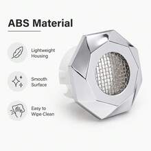 Wash Basin Overflow Insert Drain Cover Perforated ABS Body Snap In Clips Sink Overflow Hole Replacement Trim - Multicolor - View 4