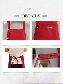 Custom Letter Series Red Background Colorful Letters & Holographic Floral Pattern Cute Printed Apron, Suitable For Parties And Weddings, Peach Skin Fabric, Applicable For Kitchen, Garden, Bathroom, Home Decor - Unique Initial Meaning Style - Multicolor - View 10