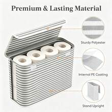 Lidded Toilet Paper Storage Box, Tissue Storage Box, Toilet Paper Storage Bucket, Foldable, Gap Storage, Bathroom Decor, Suitable For Home, Bathroom, Laundry Room Organization, Toilet Paper, Dirty Clothes, Underwear, Laundry Pods, Sanitary Pads - A - View 8