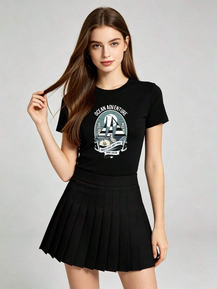 Women T-Shirts - 黑色 - 查看 1
