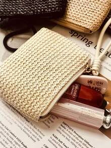 Mini Wrist Woven Coin Purse, Simple Zipper Card Package, Then Hand In Hand With The Storage Bag, Can Hold Keys, Lipstick, Headphones Storage Bag. - Multicolor - View 2
