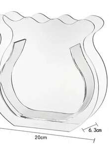 1pc Vase Fish Tank, Home Hydroponic Aquarium, Living Room Transparent Goldfish Tank, Small Landscape Desktop, Nordic INS Asymmetrical Wavy Edge Transparent, Creative Dual-Use High-Transparency Glass Goldfish Betta Fish Small Landscape Tank, Office Home Desktop Decor, Home Floral Arrangement Hydroponic Decoration - Clear - View 9