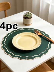 1/2/4 件套布艺节日桌垫，适用于婚礼派对餐桌装饰，PVC 铝箔餐垫，简约时尚，咖啡杯垫，防滑隔热垫，适用于婚礼、节日庆典、野餐、生日派对餐桌布置餐垫 - 彩色 - 查看 39