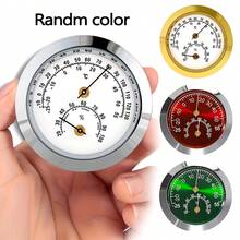 1pc 5.5cm Diameter Adhesive Mini Temperature & Humidity Gauge, Metal Material, Physical Mechanical Non-Electric Non-Magnetic Sintered Temperature Indicator -25°C~55°C, Suitable For Indoor/Outdoor, Car, Kitchen, Laboratory, Home, Office, Wall (Random Multi-Color) - Multicolor - View 2