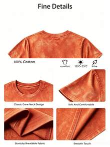 100% Cotton Geographic Inspired Dragonfly Graphic Baby T Shirt For Men And Women |  Exquisite Design |  Loose And Comfortable | Shirts Y2k - 水洗橘色 - 查看 4