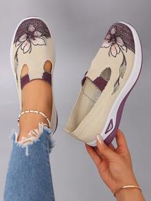STEPREACH Zapatos deportivos casuales de mujer de primavera, zapatos planos de malla, ligeros, duraderos, transpirables, cómodos, mocasines sin cordones - Albaricoque - Ver 9