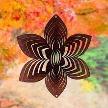 1pc Rustic Thanksgiving Natural Rusty Metal Spiral Wind Vane, Metal Floral Garden Decor Gift, Christmas Gift, 30.02cm X 30.02cm, For Balcony/Window Decoration, Balcony And Patio Garden/Indoor/Outdoor Decoration - A - View 6