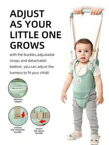 1pc Baby Walking Support Harness, Handheld Infant Walker Safety Strap, Children Walking Training, Suitable For All Seasons, Available In Pink, Green, Purple - Multicolor - View 4