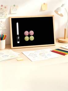 Log Frame Boards, Whiteboard For Writing And Blackboard For Note-Taking, Equipped With Magnetic Thumbtacks, Paintbrushes, Lanyards And Hooks, Available In Two Sizes, Dual-Purpose For Household Message Leaving And Office Display - A - View 2