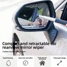 後視鏡刮水器 汽車後視鏡雨刷 伸縮長柄水漬清潔器 便攜式車內外清潔工具 雨天霧天汽車配件 便攜式汽車車窗清潔刷與除雪刷 - A - 查看 7