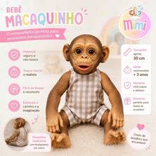 BONECO MACACO - Castanho - Visão 3