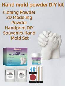 Hand Mold Powder DIY Kit, Clone Powder 3D Model Powder Handprint DIY Souvenir Hand Mold Set - A - View 2