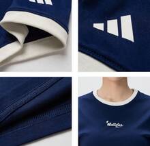 Adidas New Summer Breathable Sports Casual Women's Comfortable Crew Neck Short Sleeve T-Shirt - Blue and White - View 8