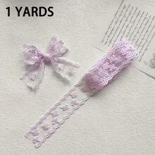 1碼甜美刺繡蕾絲緞帶蝴蝶結 DIY 裝飾飾邊，適用於衣飾、禮品包裝、手工藝品（寬4cm） - 花邊緞帶 - 查看 13