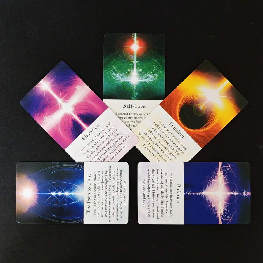 Hailing Power Oracle Cards, 54 English Cards, With Keyword Explanations On Card Faces, Suitable For Beginners, Christmas, Birthday, Gift, Divination Card Game - Multicolor - View 1