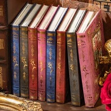 Moonfall Vintage Book Rose Pattern Gold Foil Colored Page A6 Notebook European Retro Luxurious Hardcover Journal - 1 Set - View 11