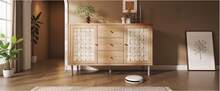 Sideboard Natural 120 X 40 X 75 Cm In Wood For Dining Room And Living Room - 橡木 - 查看 5