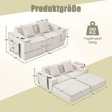 Modern Sofa Bed Frame Beige 2 Seat - 米色雙座 - 查看 9