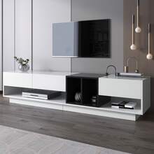 TV Stand, Lowboard Combination White And Black High Gloss - 白色 - 查看 11