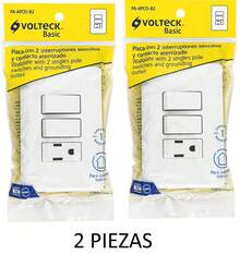 TRUPER KIT 2 PC - Plate With Outlet And 2 Single Switches, Basic - White - View 1