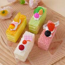 1 pieza Juguete squishy de pastel de mousse compacto con rebote lento, esponjoso y pegajoso, para apretar y aliviar la tensión diaria. Adorno versátil para escritorio de oficina, ideal para decoración DIY de fiestas, regalo de cumpleaños único y delicado para parejas que viajan. - Multicolor - Ver 1