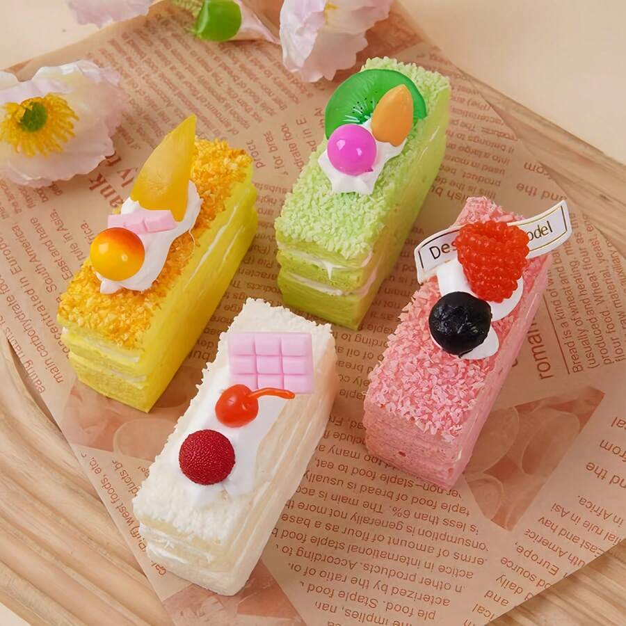 1 pieza Juguete squishy de pastel de mousse compacto con rebote lento, esponjoso y pegajoso, para apretar y aliviar la tensión diaria. Adorno versátil para escritorio de oficina, ideal para decoración DIY de fiestas, regalo de cumpleaños único y delicado para parejas que viajan. - Multicolor - Ver 1