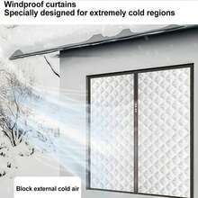 1PC Black Curtain, Windproof & Warm Winter Window Curtain, Bedroom Cold-Proof Sealing Window Insulation Film, Zipper Design - Black - View 5
