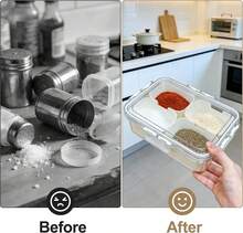 Scatola trasparente per spuntino a 4 scomparti con coperchi – Organizer portatile per verdure, dolci, frutta, noci, di dimensioni medie - Visualizzare 4