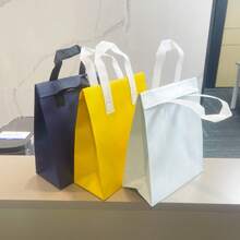 5 Pieces Multicolor Blank Fabric Hand Tote Organizer Bags, Portable Reusable Handheld Storage Pouches For Holiday Travel Wedding Party Small Item Decor Packaging - View 7