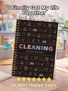 2026 Planner Daily Cleaning Schedule, Household Chores Arrangement, Daily Weekly And Monthly Cleaning Checklist, Office Supplies, Mom's Home Memo, Adult Calendar, Black And White Design Efficient Cleaning Plan Cleaning Record Notebook School Office Supplies Back To School Supplies Teacher Gift Back To School Notebook - Multicolor - View 5