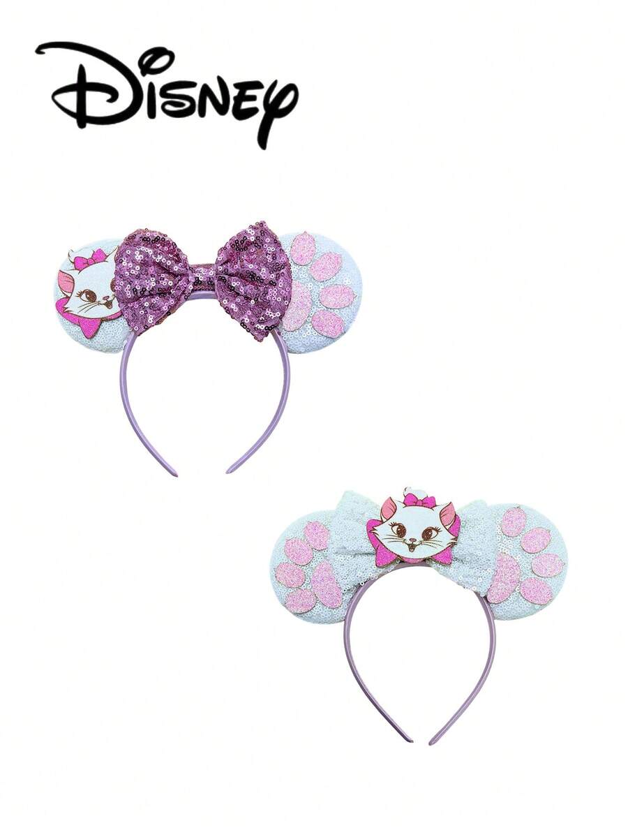 Disney 1件裝迪士尼米奇紫色+白色+瑪麗貓+貓爪亮片髮箍,米奇白色+瑪麗貓+貓爪亮片髮箍-節日派對髮箍、髮飾、趣味拍照道具、遊樂園配件,適合生日派對與情人節活動,附蝴蝶結可愛卡通髮飾,公主裝扮配件,適合迪士尼粉絲 - 1 YEAR - 查看 1